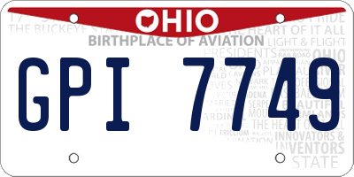 OH license plate GPI7749