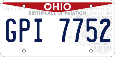 OH license plate GPI7752