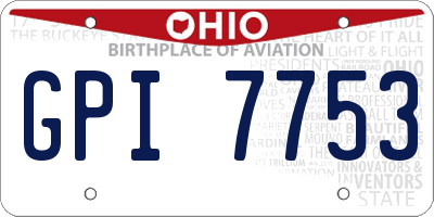 OH license plate GPI7753