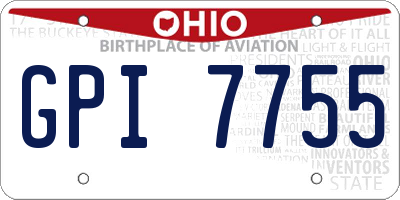 OH license plate GPI7755