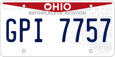 OH license plate GPI7757