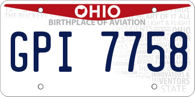 OH license plate GPI7758