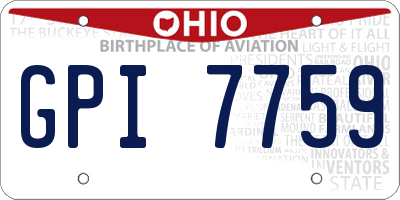 OH license plate GPI7759