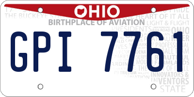 OH license plate GPI7761