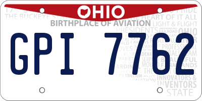 OH license plate GPI7762