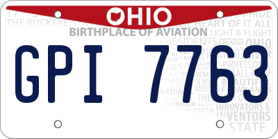 OH license plate GPI7763