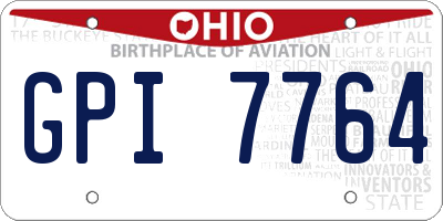 OH license plate GPI7764