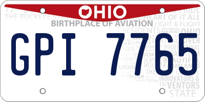 OH license plate GPI7765