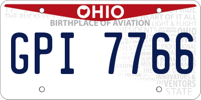 OH license plate GPI7766