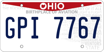 OH license plate GPI7767