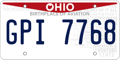 OH license plate GPI7768