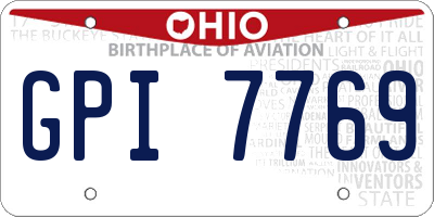 OH license plate GPI7769