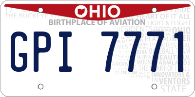 OH license plate GPI7771