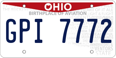 OH license plate GPI7772