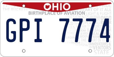 OH license plate GPI7774