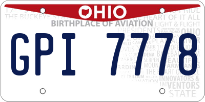 OH license plate GPI7778