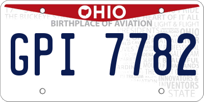 OH license plate GPI7782