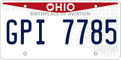 OH license plate GPI7785