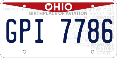 OH license plate GPI7786