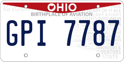 OH license plate GPI7787