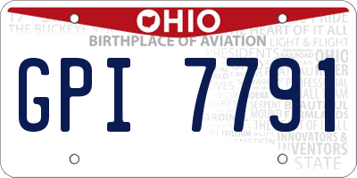 OH license plate GPI7791