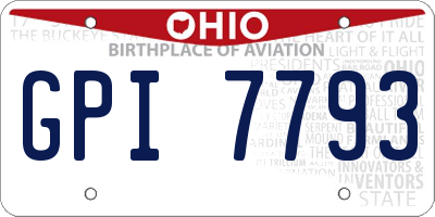 OH license plate GPI7793
