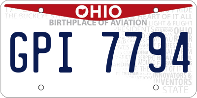 OH license plate GPI7794