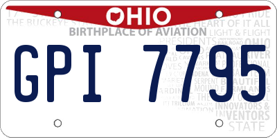 OH license plate GPI7795