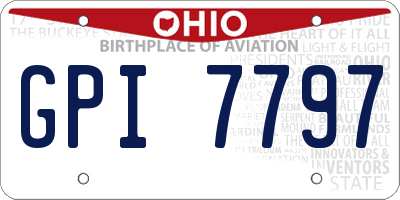 OH license plate GPI7797