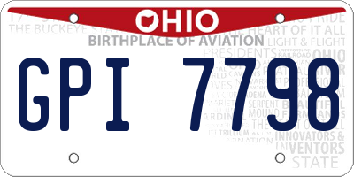 OH license plate GPI7798