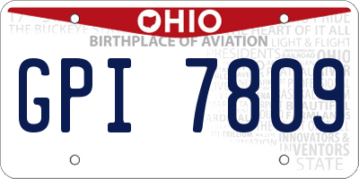 OH license plate GPI7809