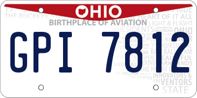 OH license plate GPI7812