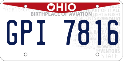OH license plate GPI7816