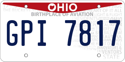 OH license plate GPI7817