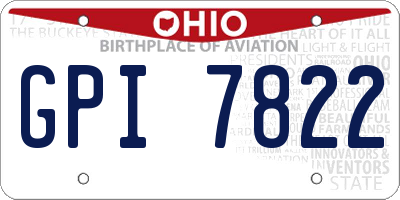 OH license plate GPI7822