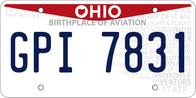 OH license plate GPI7831