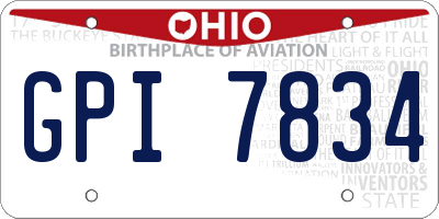 OH license plate GPI7834