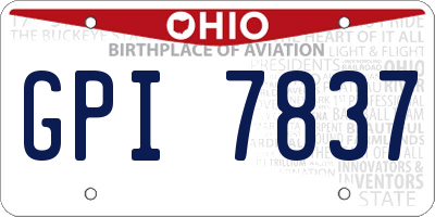 OH license plate GPI7837