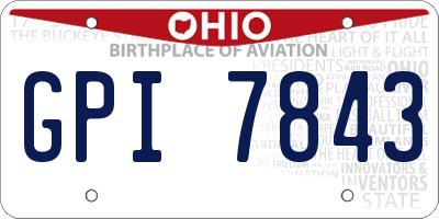 OH license plate GPI7843