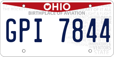 OH license plate GPI7844