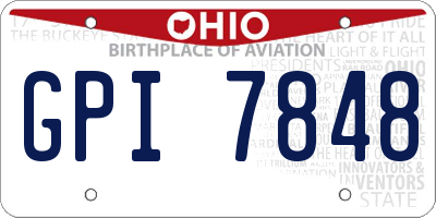 OH license plate GPI7848