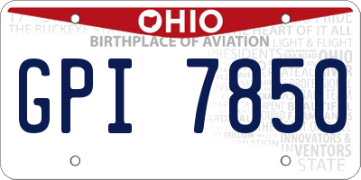 OH license plate GPI7850