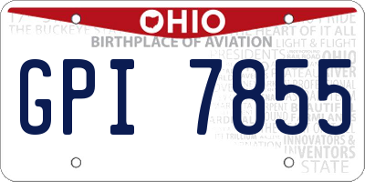 OH license plate GPI7855