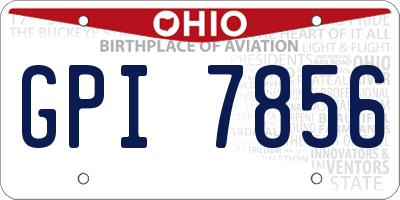 OH license plate GPI7856