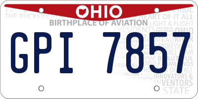OH license plate GPI7857