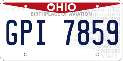 OH license plate GPI7859