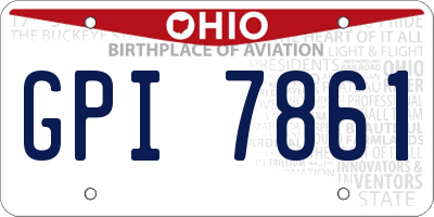OH license plate GPI7861