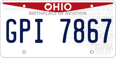 OH license plate GPI7867