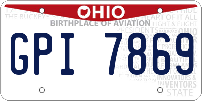 OH license plate GPI7869