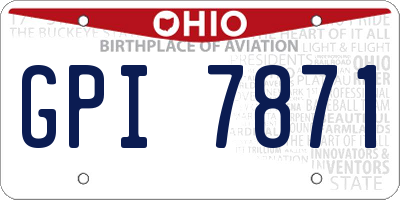 OH license plate GPI7871